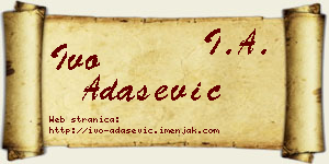 Ivo Adašević vizit kartica
